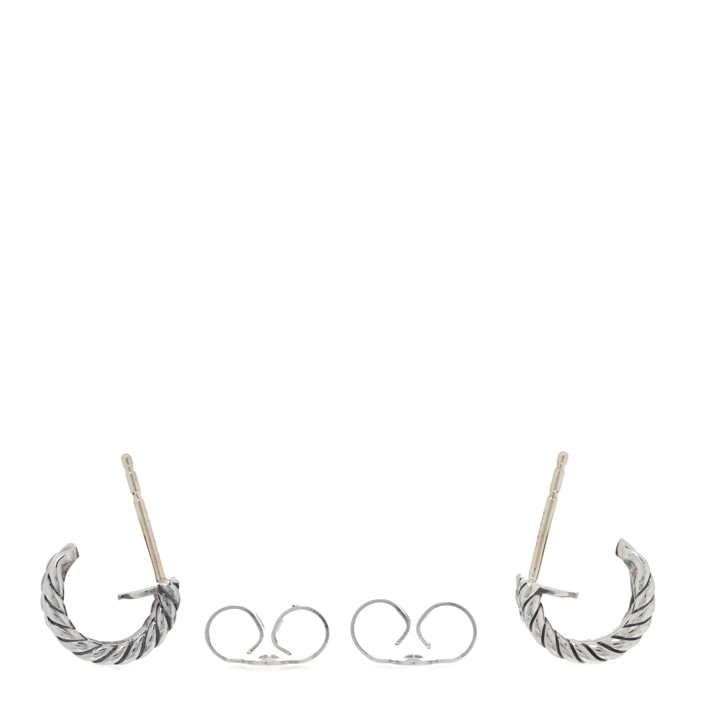 Sterling Silver Diamond 12mm Cable Hoop Earrings