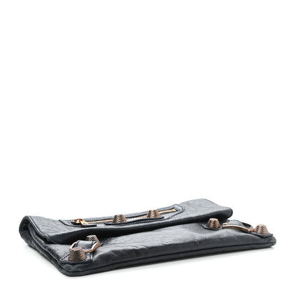 Balenciaga Agneau Classic Hardware Envelope Clutch Dark Night 8 of 8