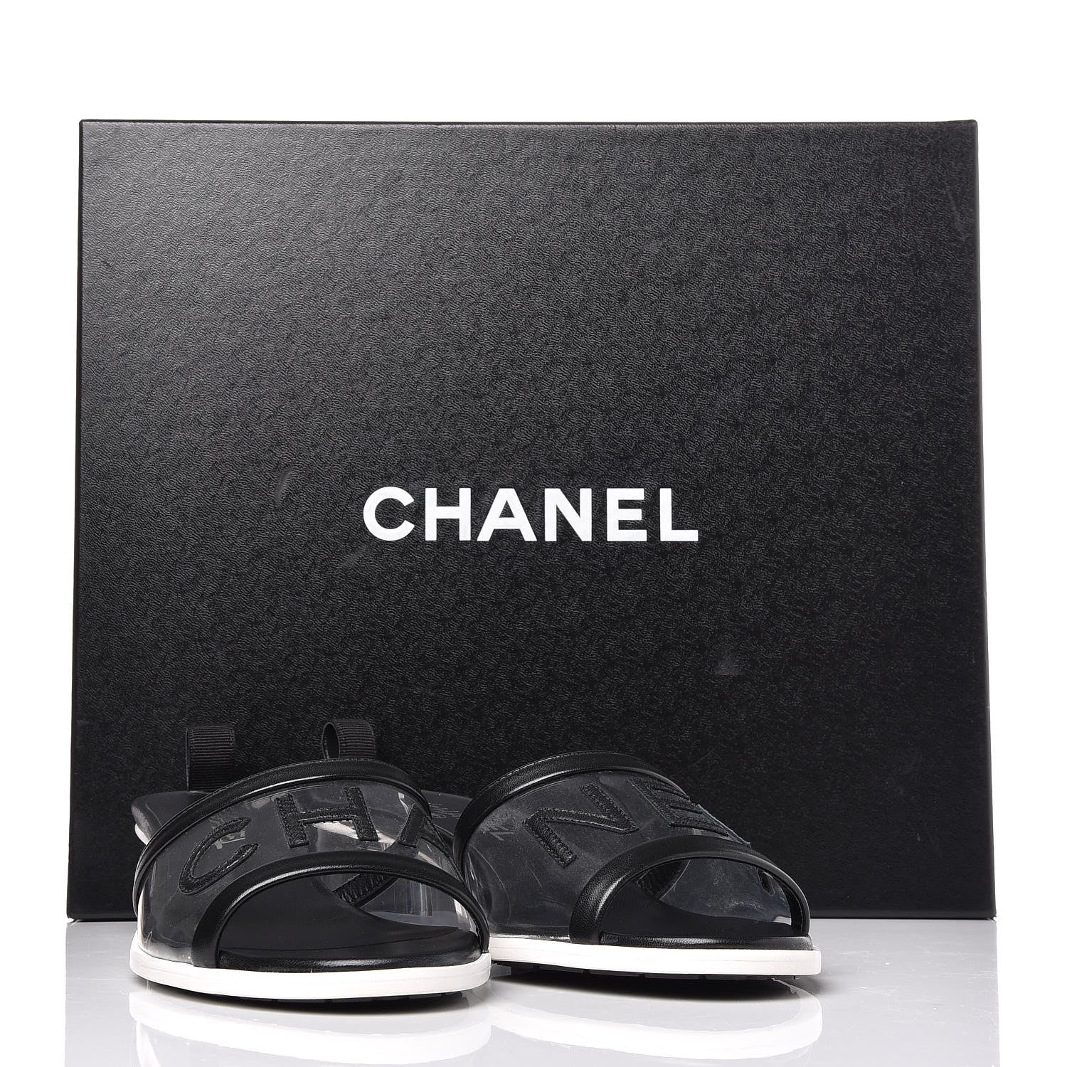 Chanel PVC Lambskin Logo Mules 39 Black 9 of 9