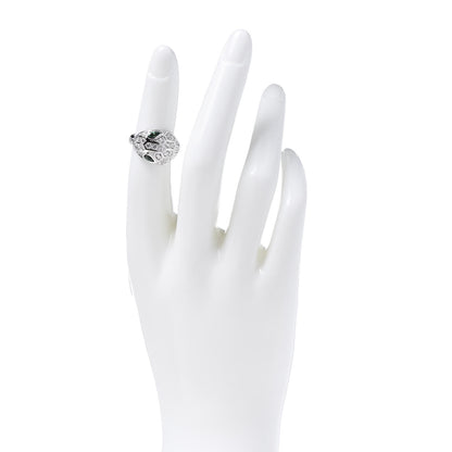 Bulgari 18K White Gold Diamond Emerald Serpenti Seduttori Ring 50 5.25 2 of 6