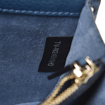 Valentino Garavani Grained Calfskin Rockstud Wallet on Chain Peacock 7 of 7