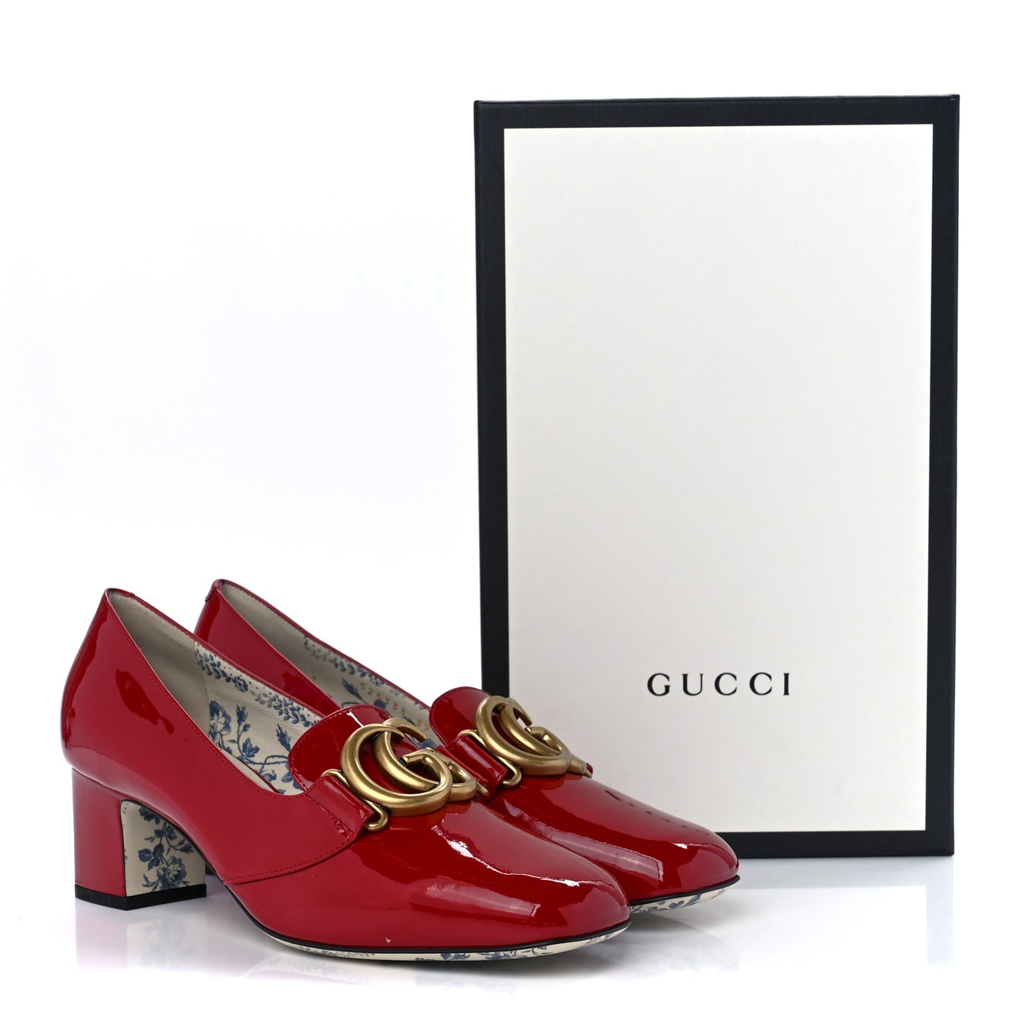 Vernice GG Victoire 55mm Loafer Pumps 39 Hibiscus Red