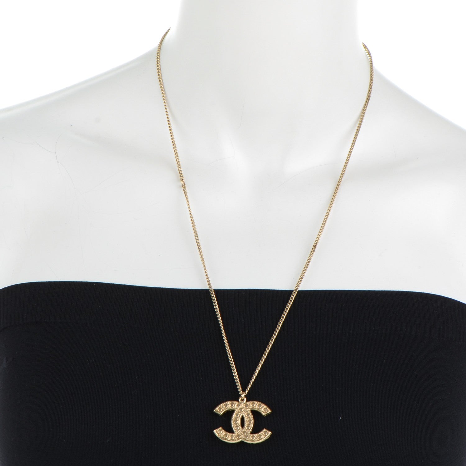 Chanel Pearl CC Pendant Necklace Gold 8 of 8