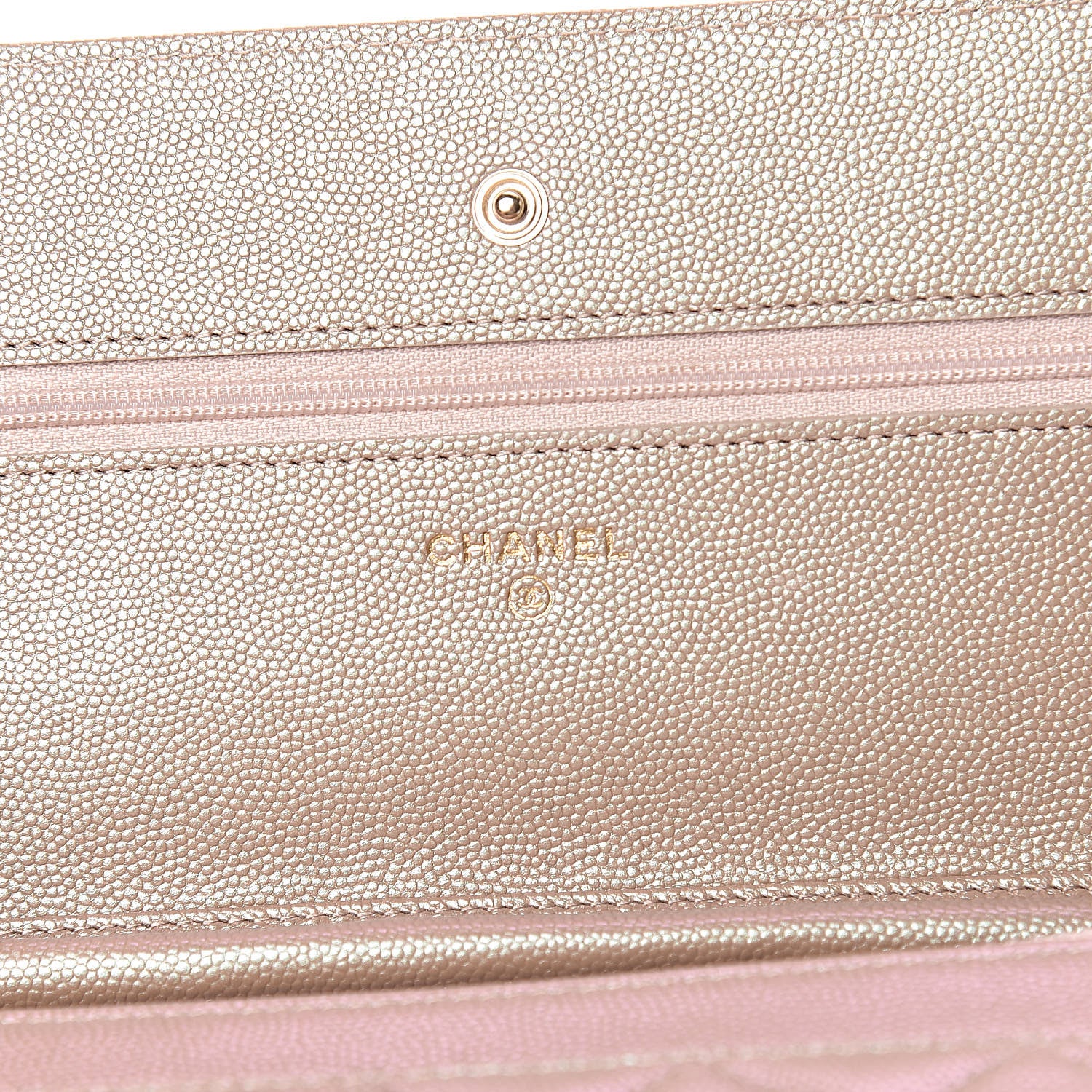 Chanel Iridescent Caviar Quilted Wallet On Chain WOC Beige 6 of 12