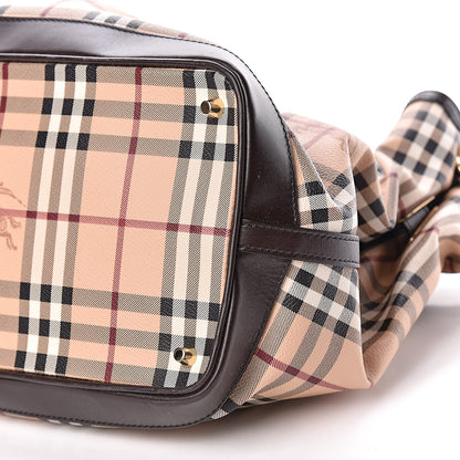 Burberry Haymarket Check Medium Golderton Tote Chocolate 8 of 9