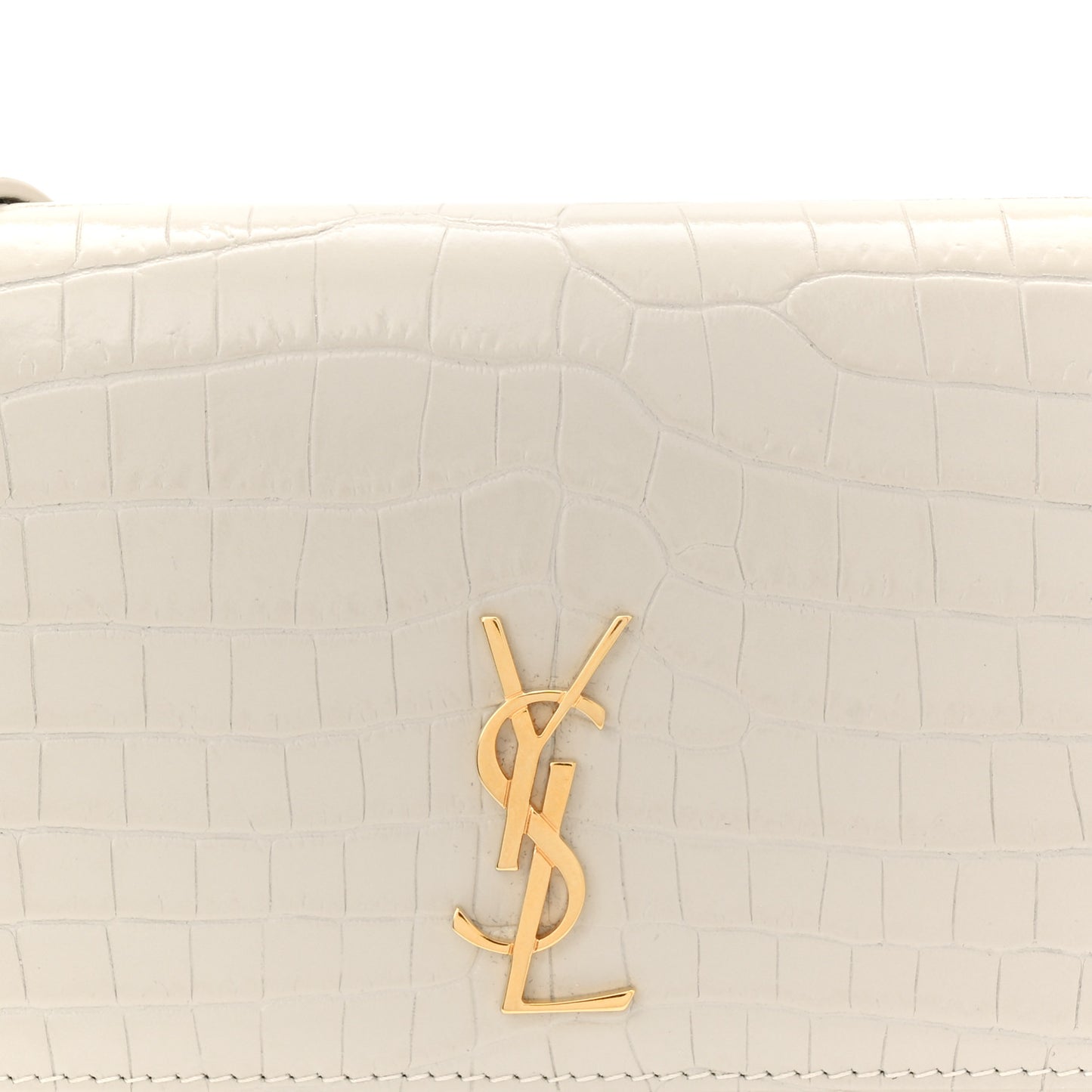 Crocodile Embossed Monogram Phone Holder Crossbody Crema Soft