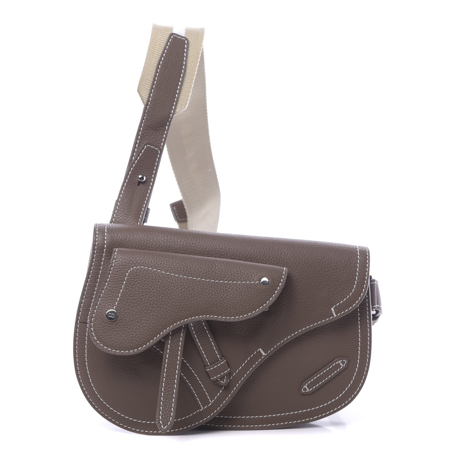 Christian Dior X KAWS Grained Calfskin Saddle Pouch Marron Multicolor 1 of 10