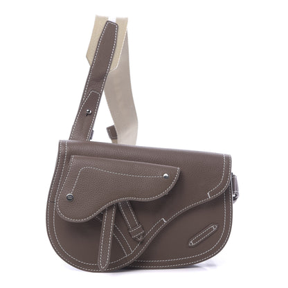 Christian Dior X KAWS Grained Calfskin Saddle Pouch Marron Multicolor 1 of 10