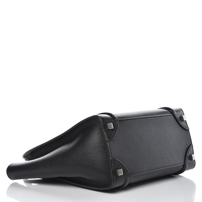Celine Drummed Calfskin Micro Luggage Black 4 of 7