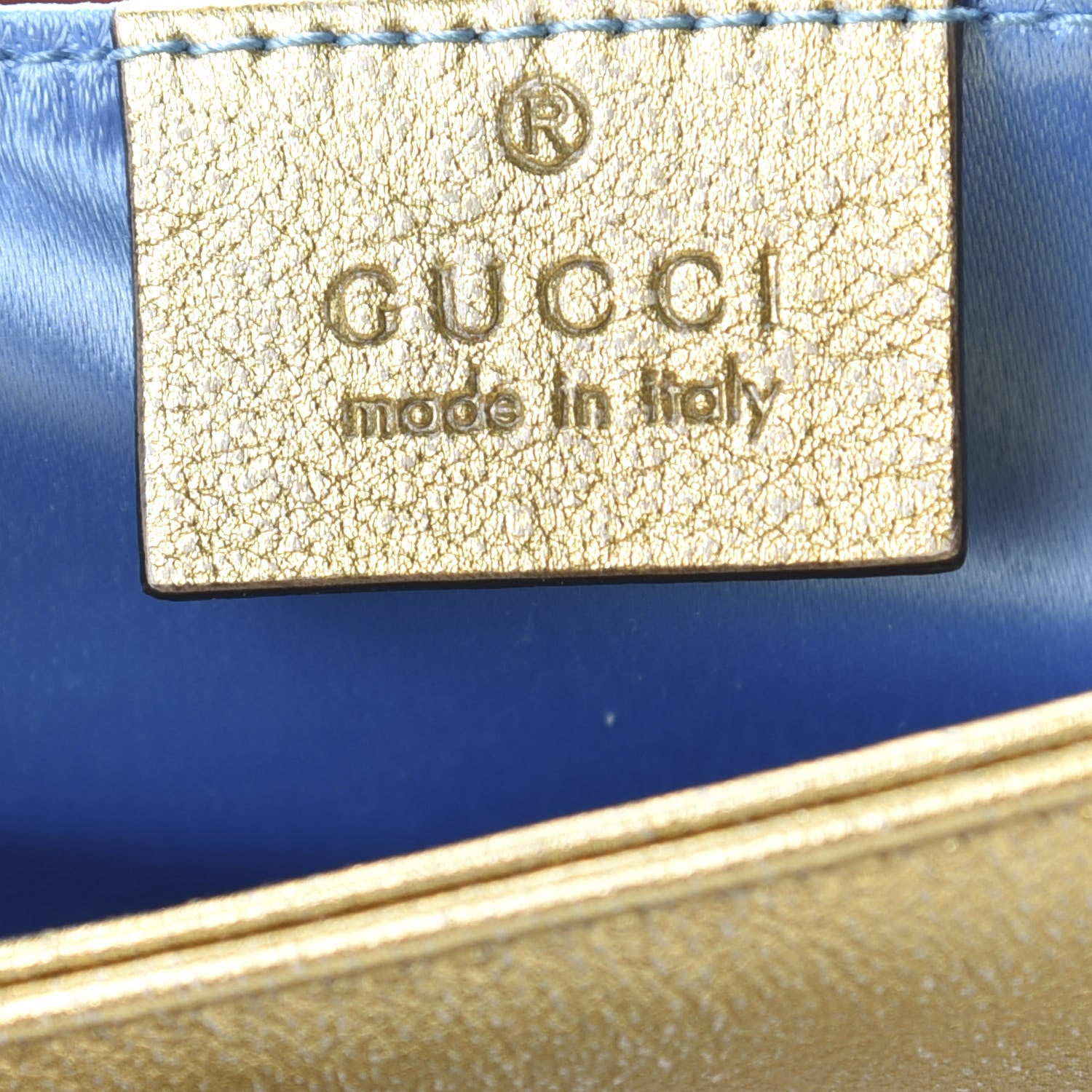 Gucci Metallic Calfskin Matelasse Mini GG Marmont Shoulder Bag Gold Pink 8 of 9