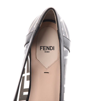 Fendi PVC Calfskin FF Colibri Ballerina Flats 39.5 Black 5 of 8