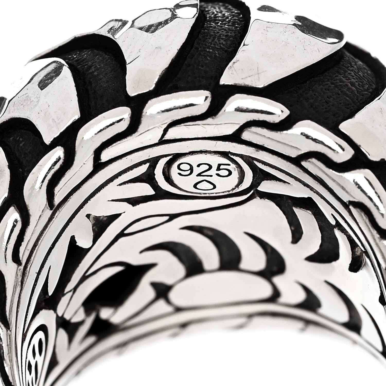 John Hardy Sterling Silver Palu Macan Hammered Dome Ring 54 7 4 of 5