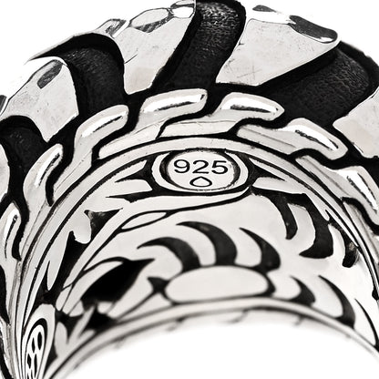 John Hardy Sterling Silver Palu Macan Hammered Dome Ring 54 7 4 of 5