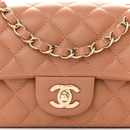 Chanel Lambskin Quilted Mini Rectangular Flap Brown 8 of 10