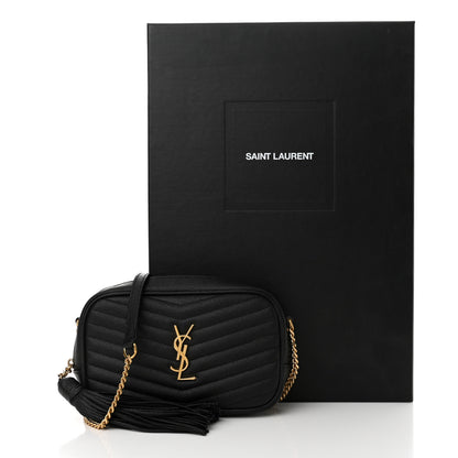 Saint Laurent Grain De Poudre Matelasse Monogram Mini Lou Camera Bag Black 17 of 17