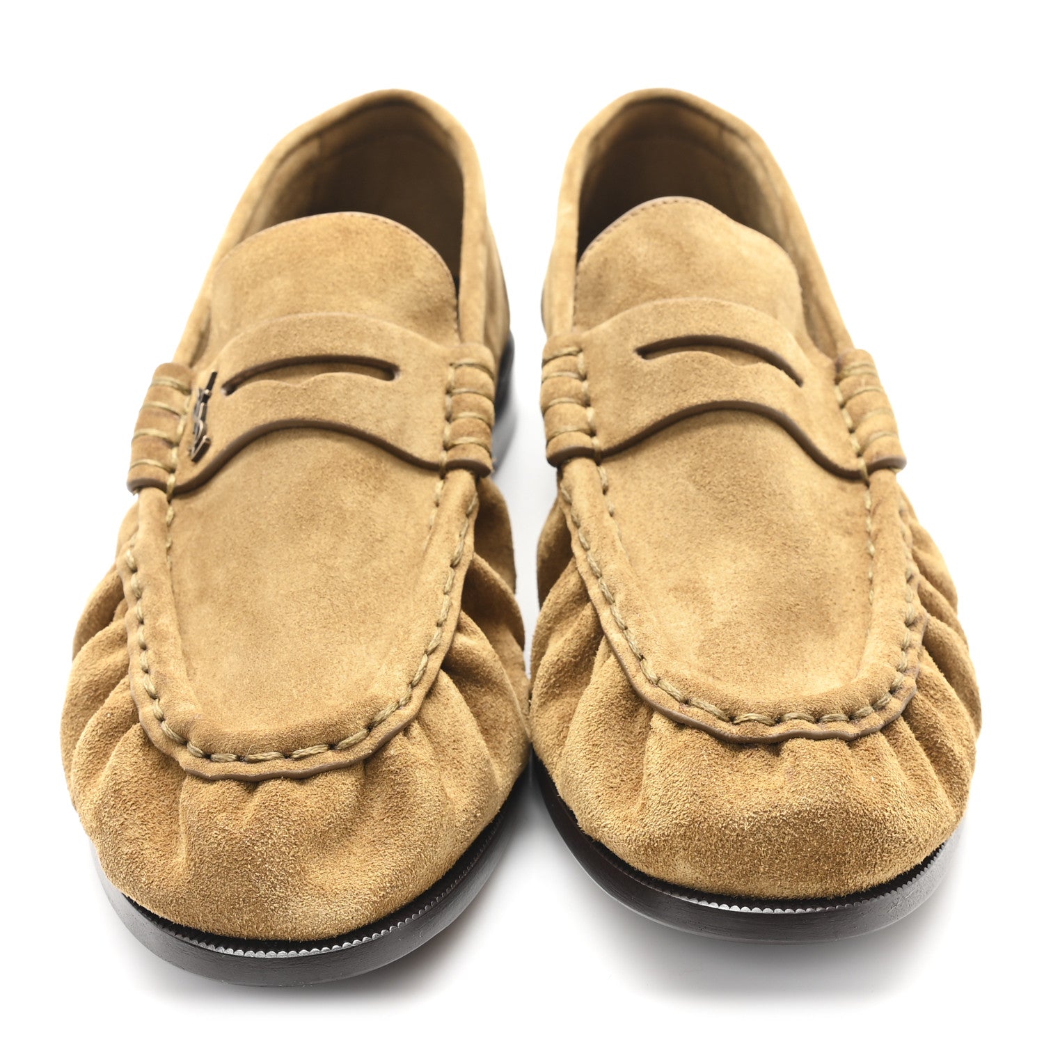 Saint Laurent Suede Le Loafer 15 Penny Slippers 39.5 Cuoio 3 of 9