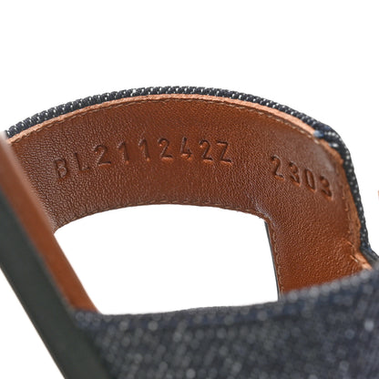 Hermes Denim Oran Sandals 38.5 Bleu Brut 6 of 9
