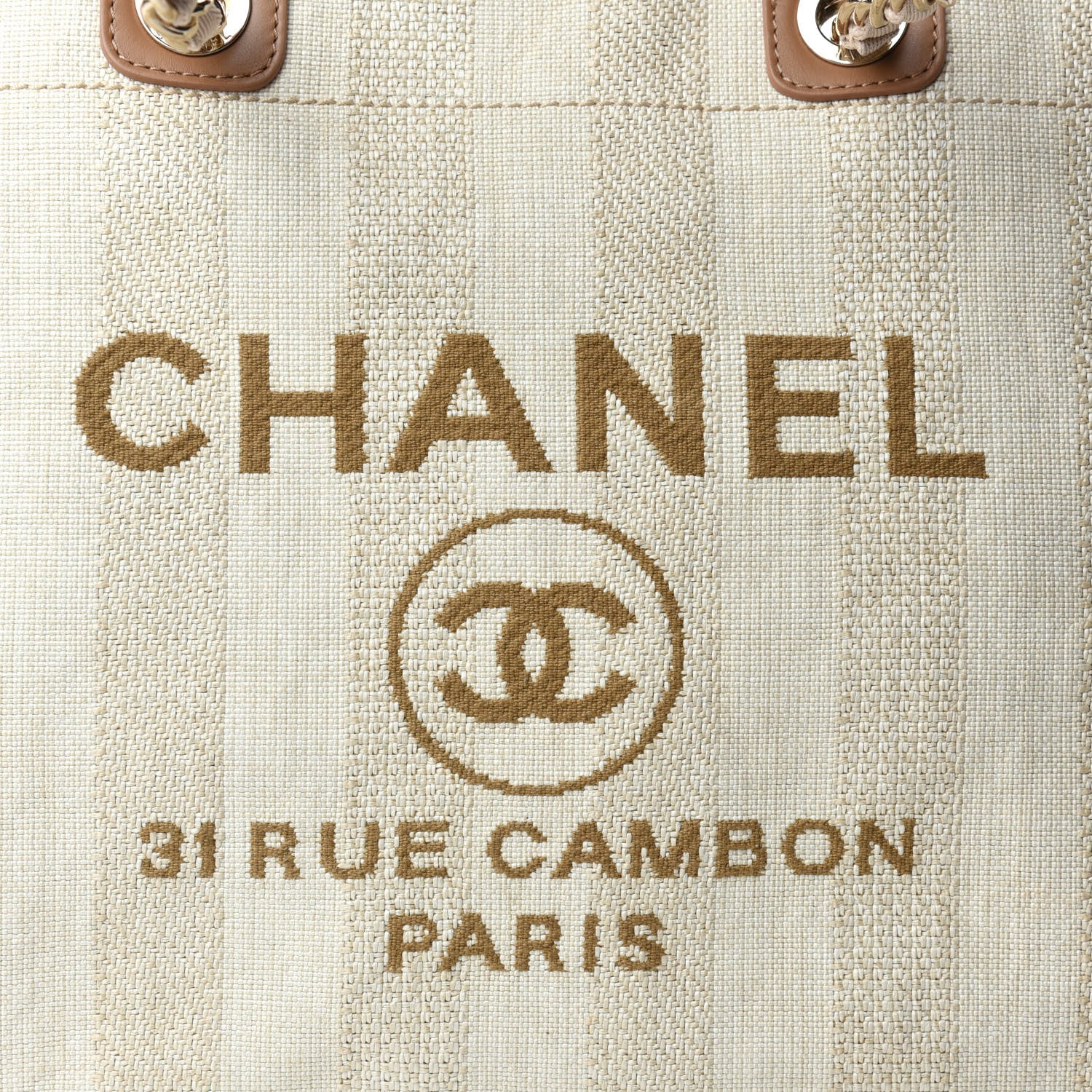 Chanel Mixed Fibers Striped Medium Deauville Tote Beige 13 of 13