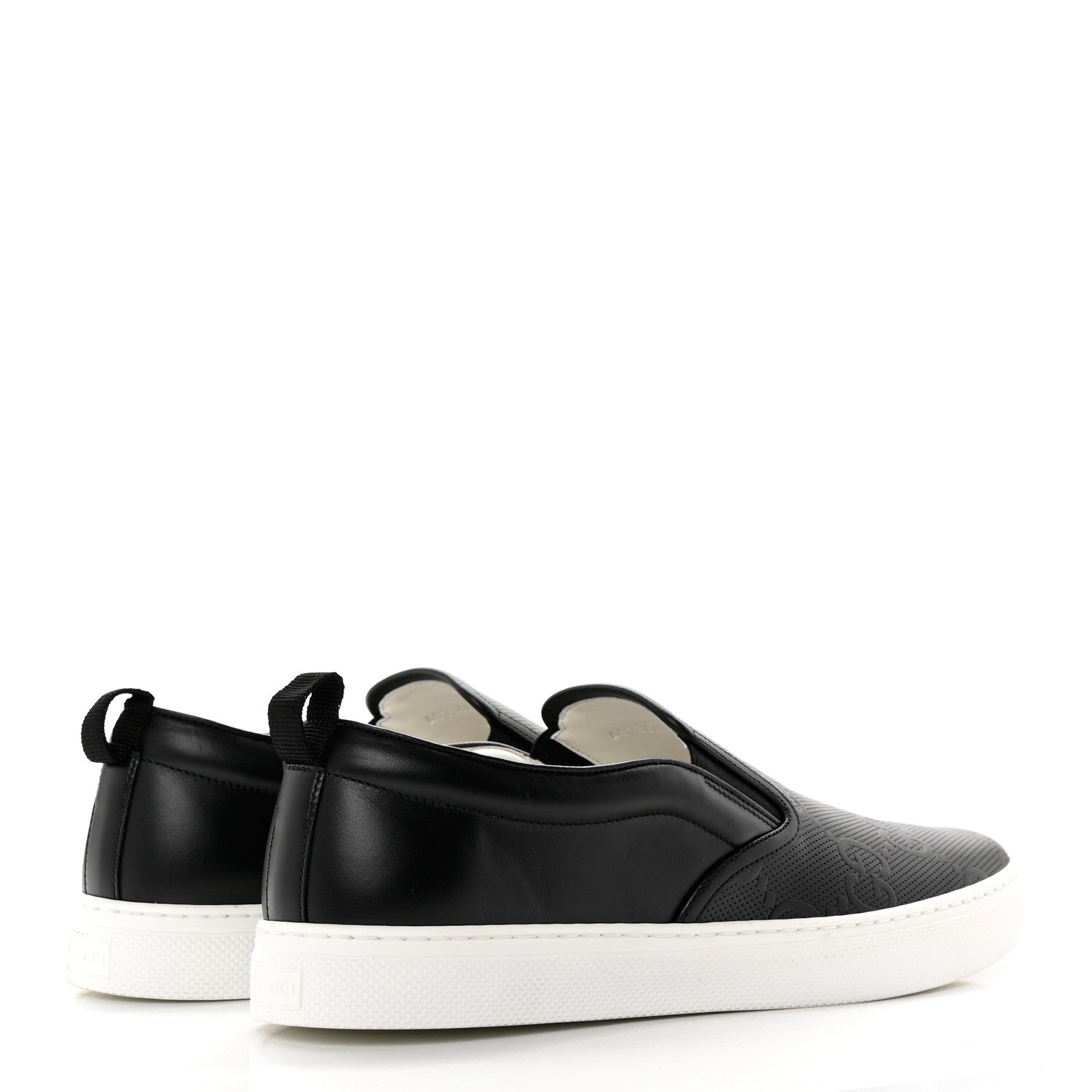 Gucci Calfskin GG Monogram Embossed Perforated Mens Dublin Slip On Sneakers 11 Black 4 of 9