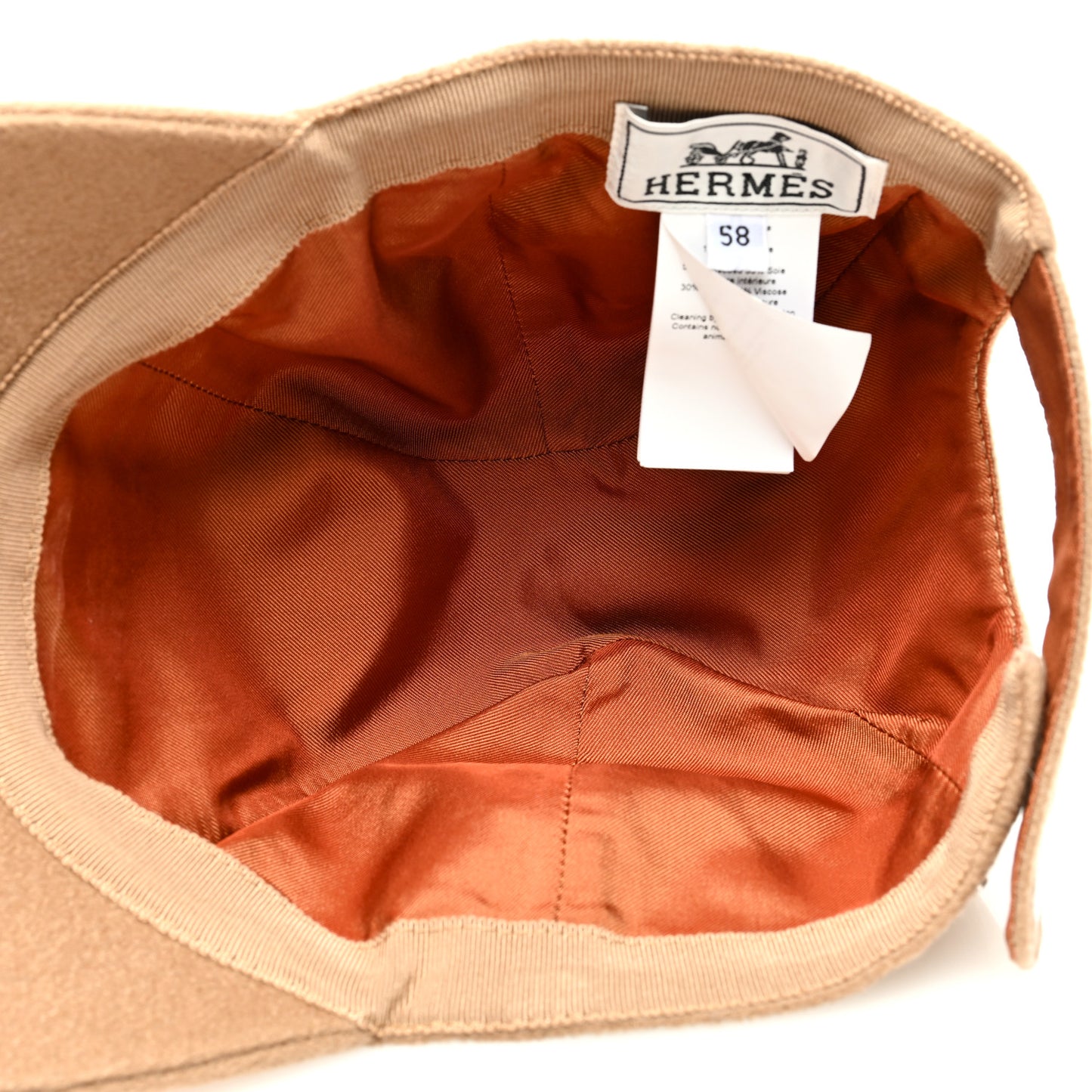 Cashmere Canvas Swift Davis H Sellier Cap 58 Beige Camel