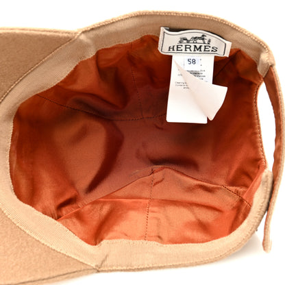 Hermes Cashmere Canvas Swift Davis H Sellier Cap 58 Beige Camel 7 of 8