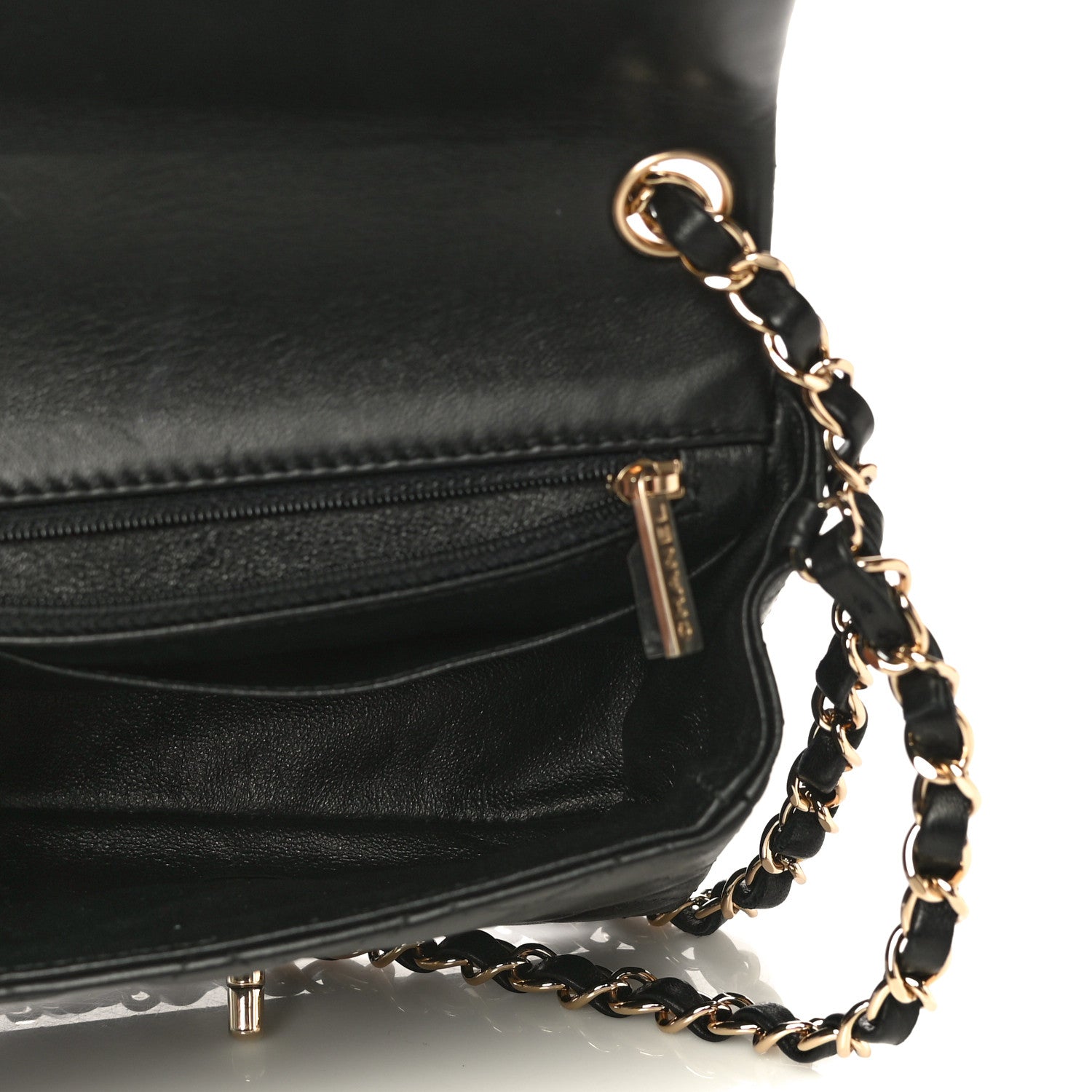 Chanel Lambskin Quilted Mini Square Flap Black 5 of 10