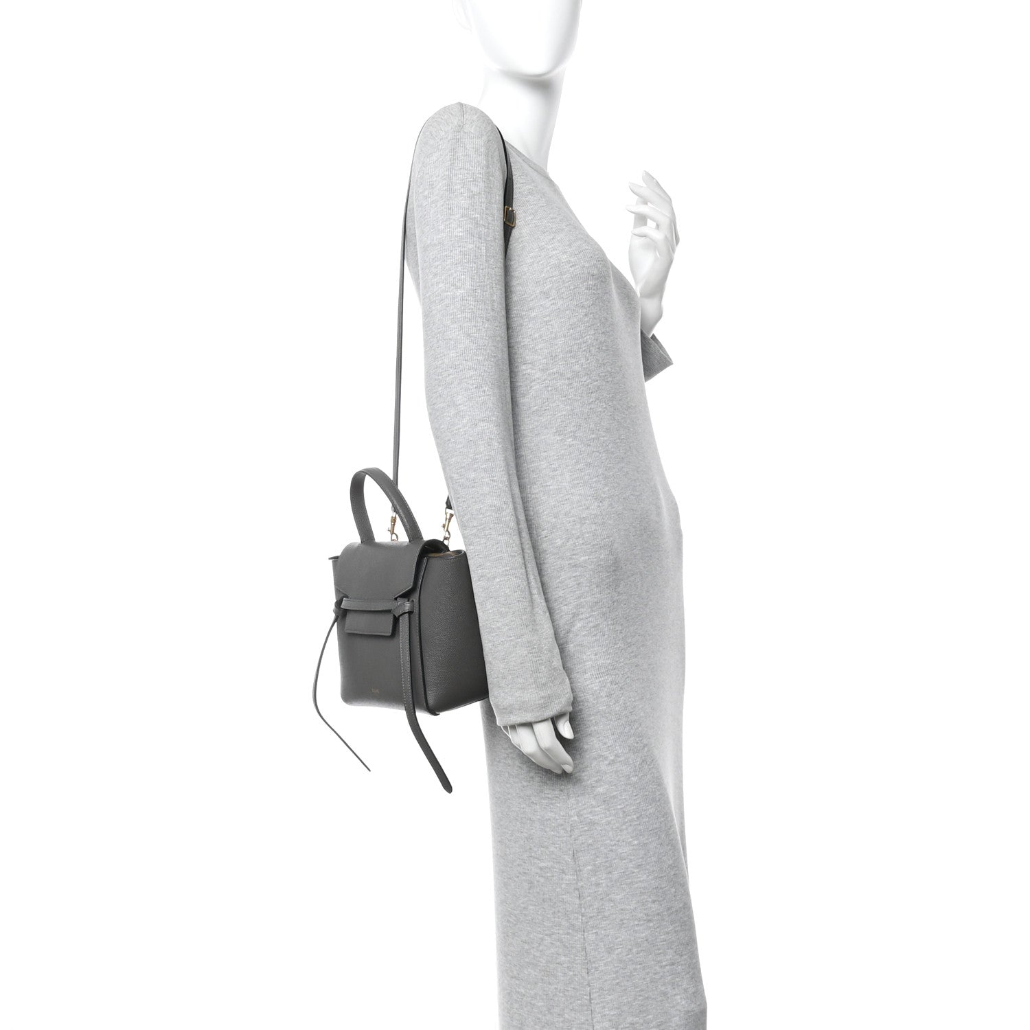 Celine Grained Calfskin Nano Belt Bag Grey 2 of 10