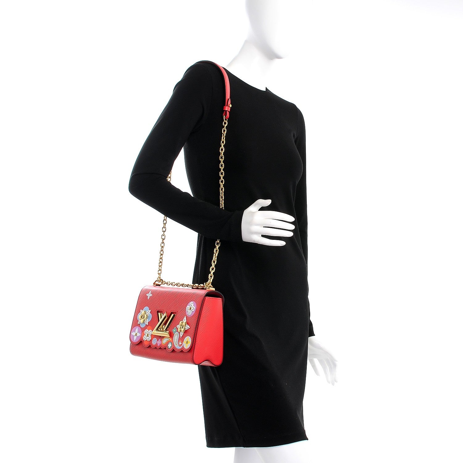 Louis Vuitton Epi Blooming Flowers Twist Shoulder Bag MM Coquelicot 2 of 7