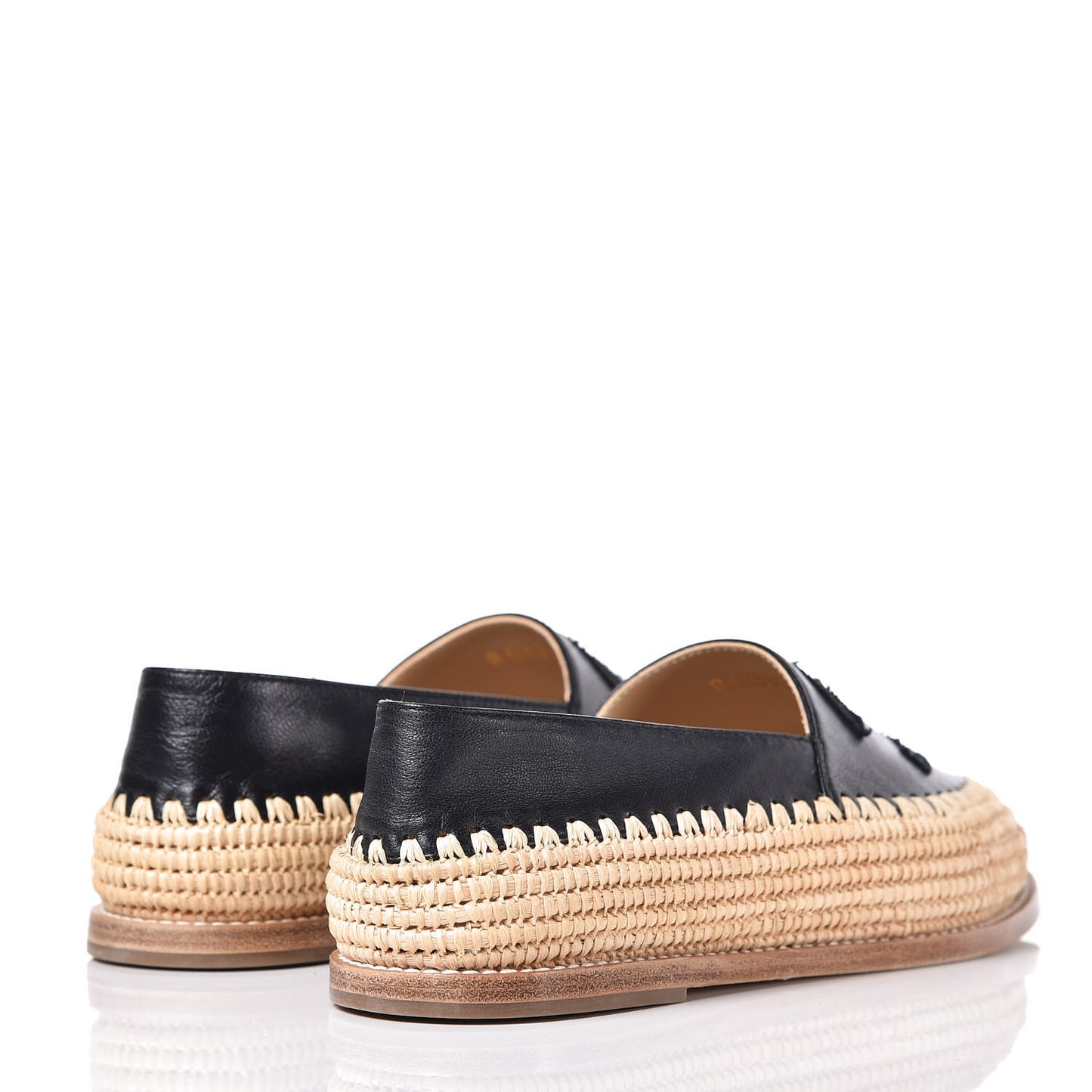 Lambskin Grosgrain CC Espadrilles 36 Black