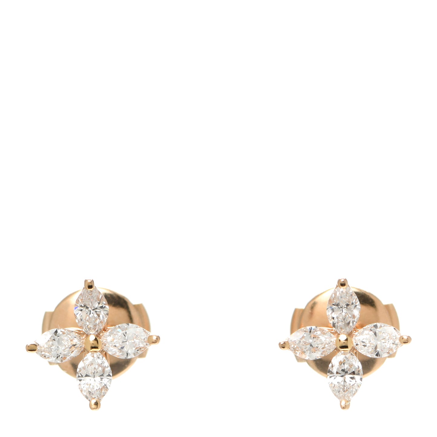 18K Rose Gold Diamond .64ct Small Victoria Earrings