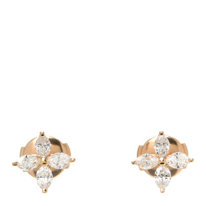 Tiffany 18K Rose Gold Diamond .64ct Small Victoria Earrings 1 of 5