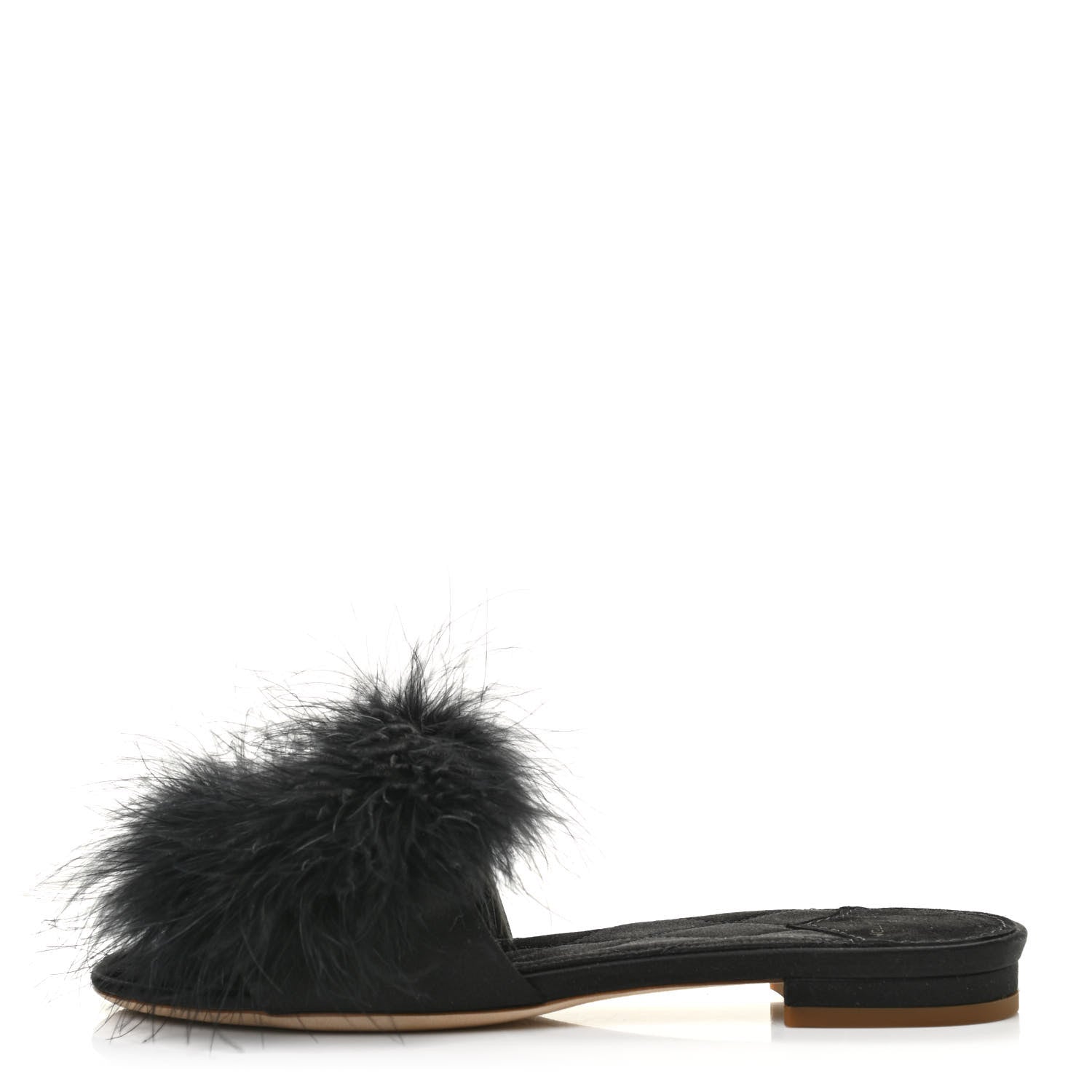 Louis Vuitton Marabou Crystal LV Marilyn Flat Mule 37 Black 1 of 9