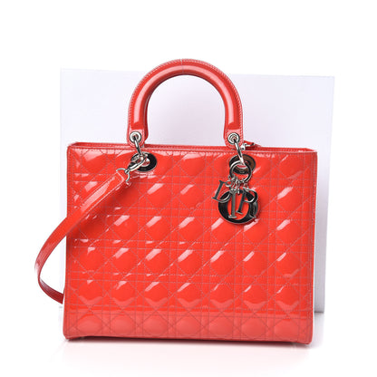 Christian Dior Patent Cannage Large Lady Dior Red 14 of 14