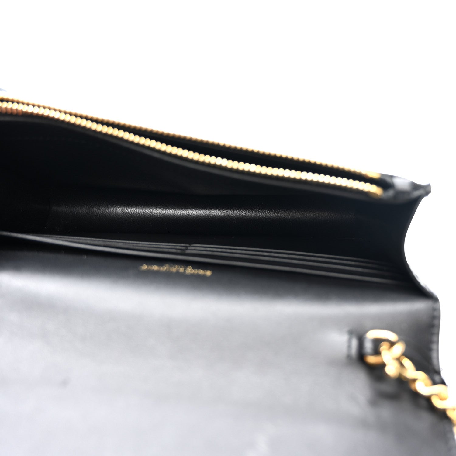 Saint Laurent Smooth Calfskin Classic Monogram Kate Tassel Chain Wallet Black 5 of 10