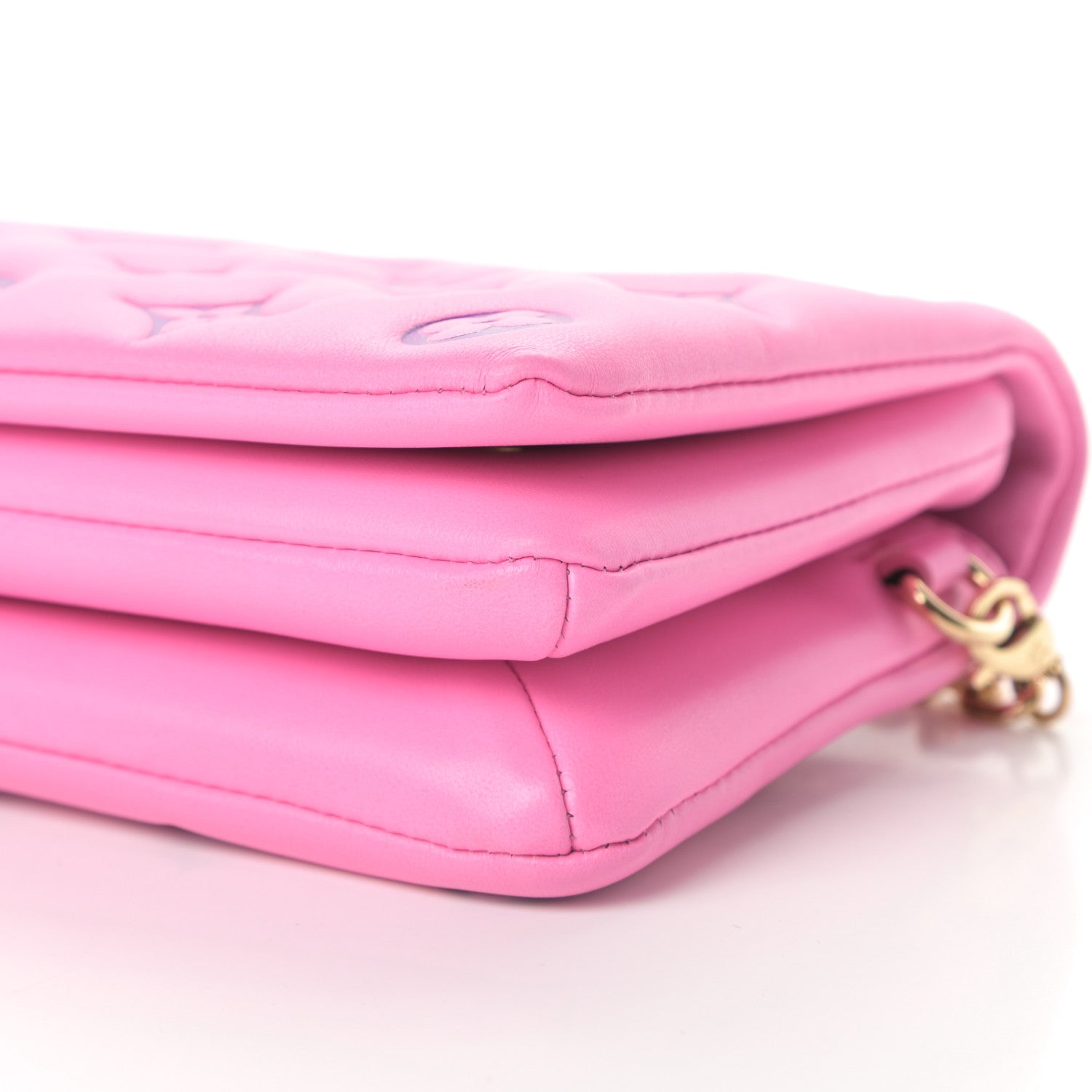 Louis Vuitton Lambskin Embossed Monogram Vuittamins Pochette Coussin Rose Violet 9 of 10