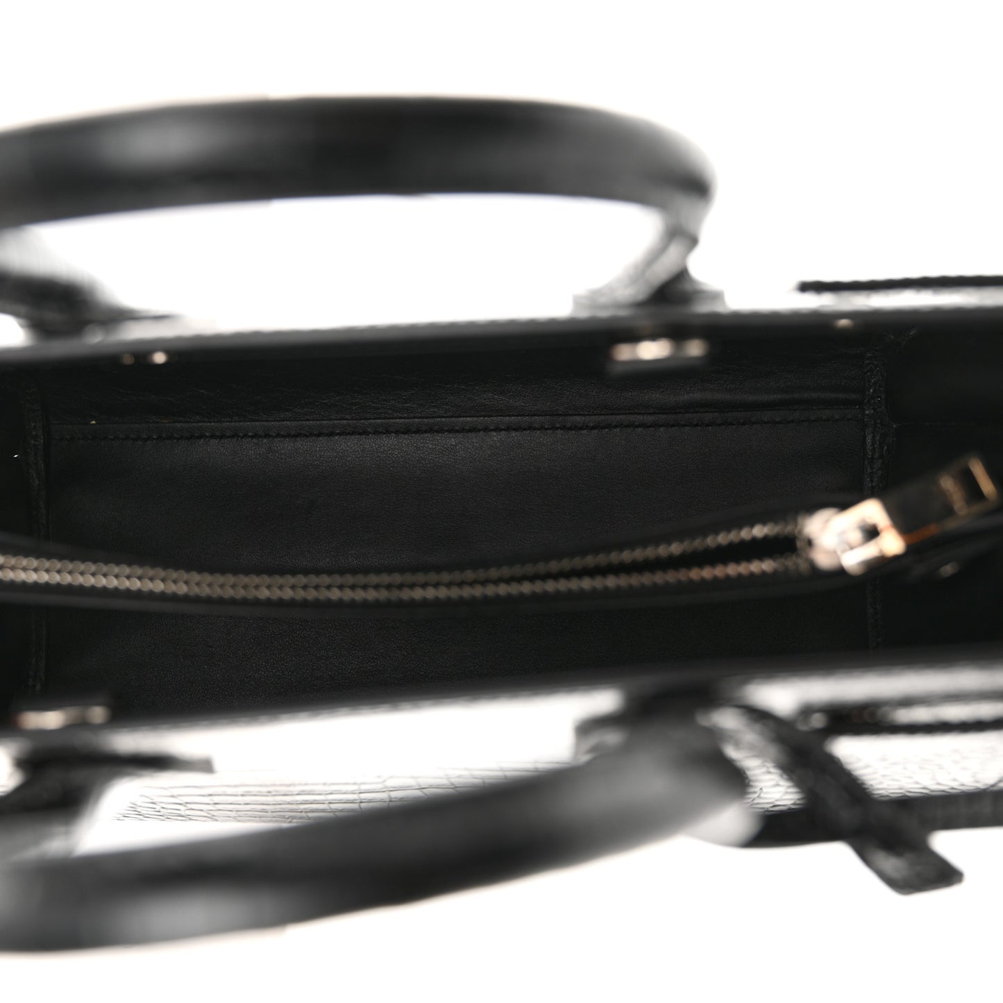 Calfskin Crocodile Embossed Baby Sac De Jour Black