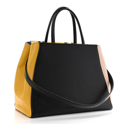 Fendi Vitello Elite Bi-Color Regular 2Jours Tote Black 3 of 14