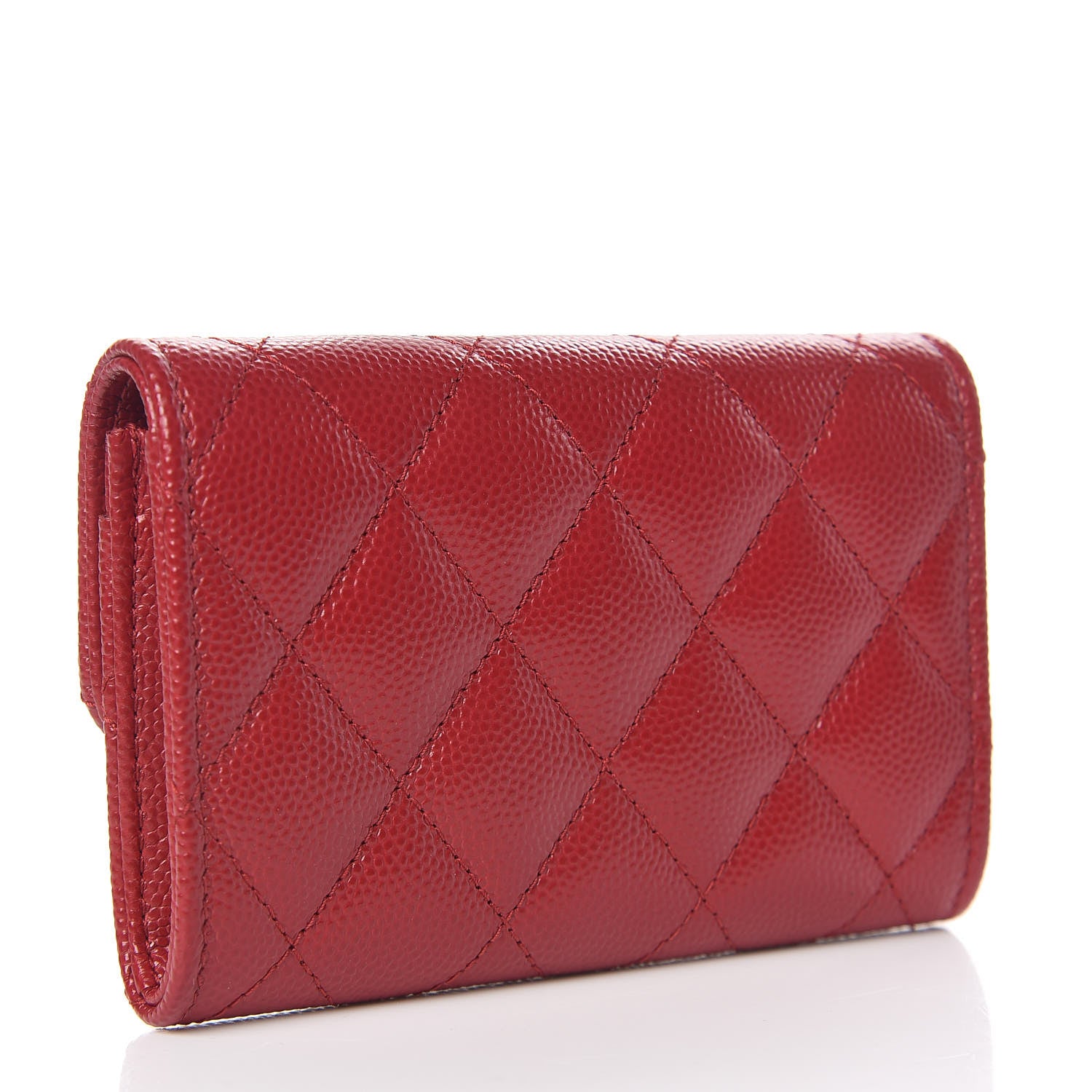 Chanel Caviar Quilted Flap ard Holder Dark Red 3 of 9