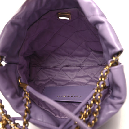 Chanel Shiny Calfskin Quilted Mini Chanel 22 Light Purple 5 of 11
