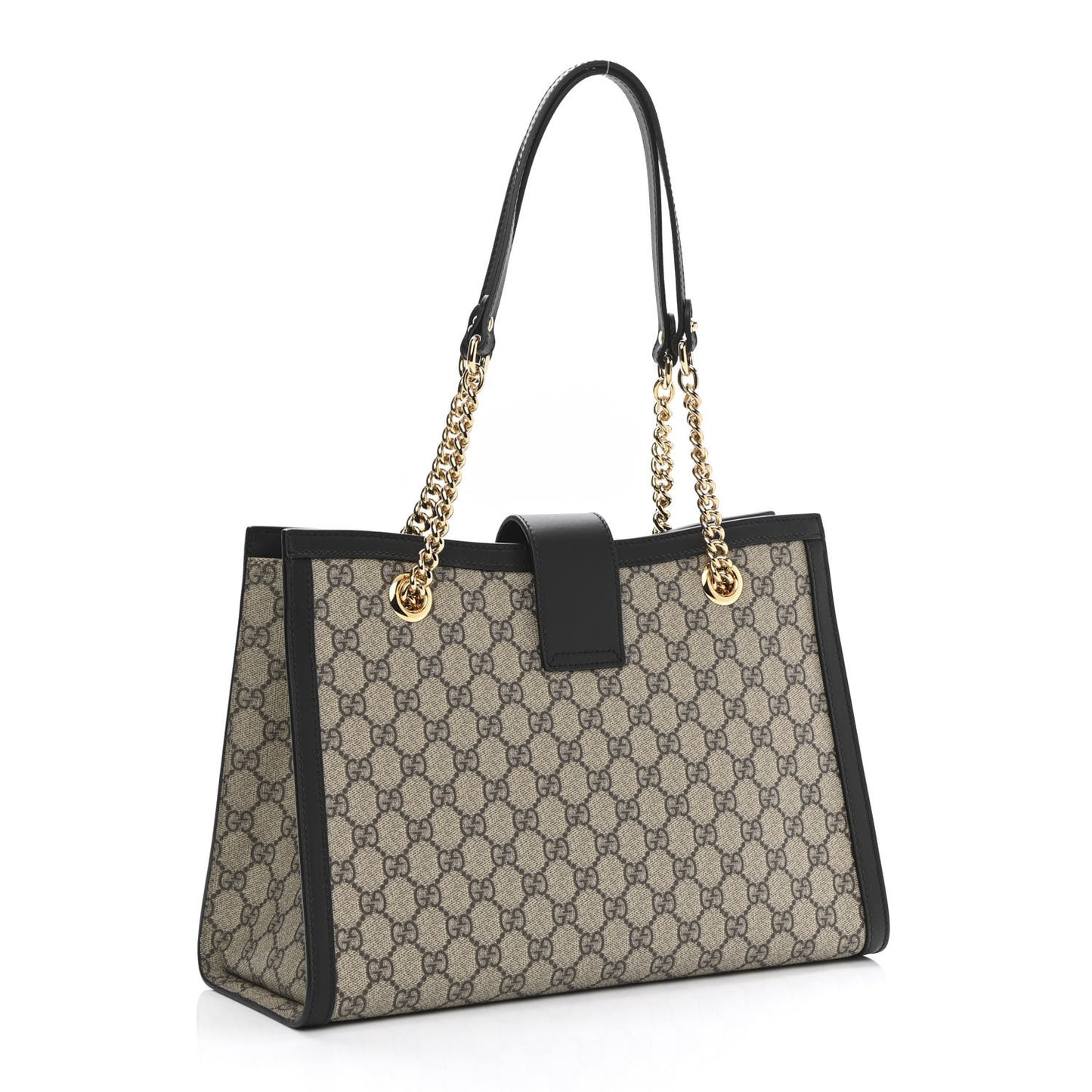 GG Supreme Monogram Medium Padlock Tote Black