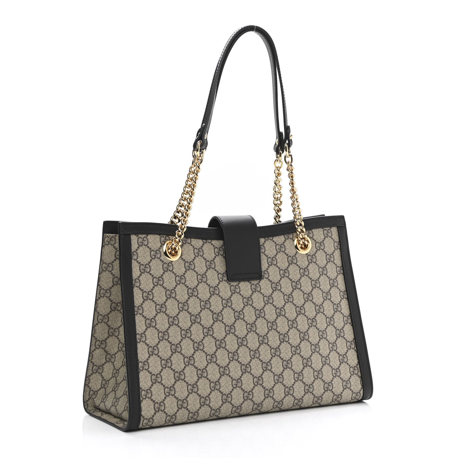 Gucci GG Supreme Monogram Medium Padlock Tote Black 3 of 11
