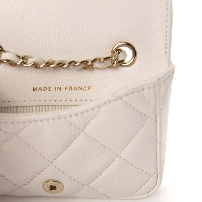 Chanel Caviar Quilted Flap Chain Waist Bag White 9 of 12