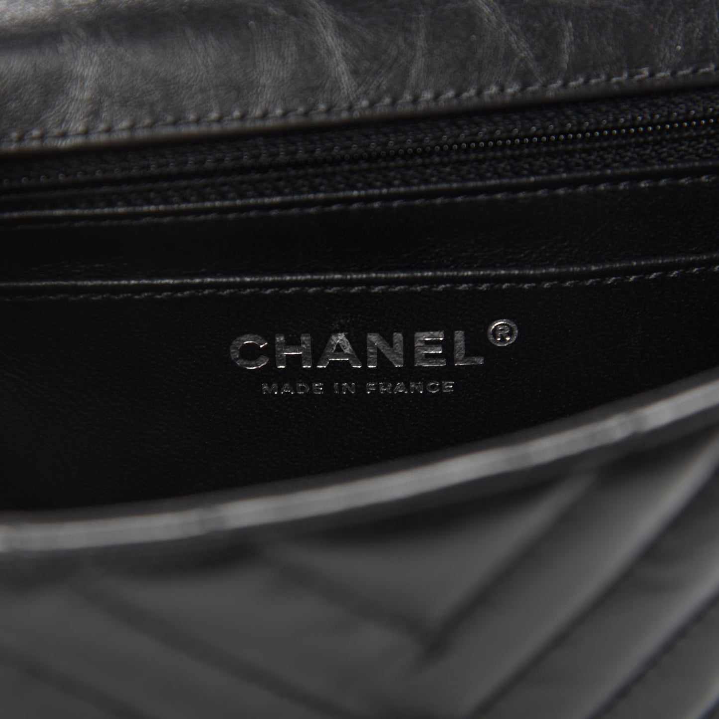 Aged Calfskin Chevron Quilted 2.55 Reissue Mini Flap So Black