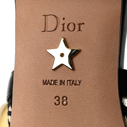 Christian Dior Fabric Ribbon Lace Embroidered J'Adior Slingback Flats 38 Black 8 of 9