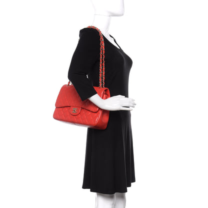 Chanel Lambskin Quilted Jumbo Double Flap Red 2 of 12