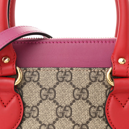 Gucci GG Supreme Monogram Mini Zip Top Tote Beige Dry Rose 8 of 10