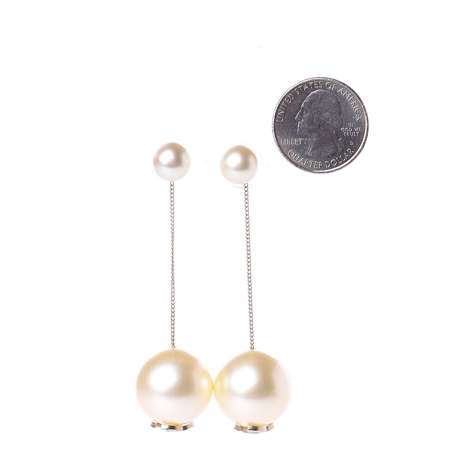 Chanel Pearl CC Drop Earrings Gold 2 of 5