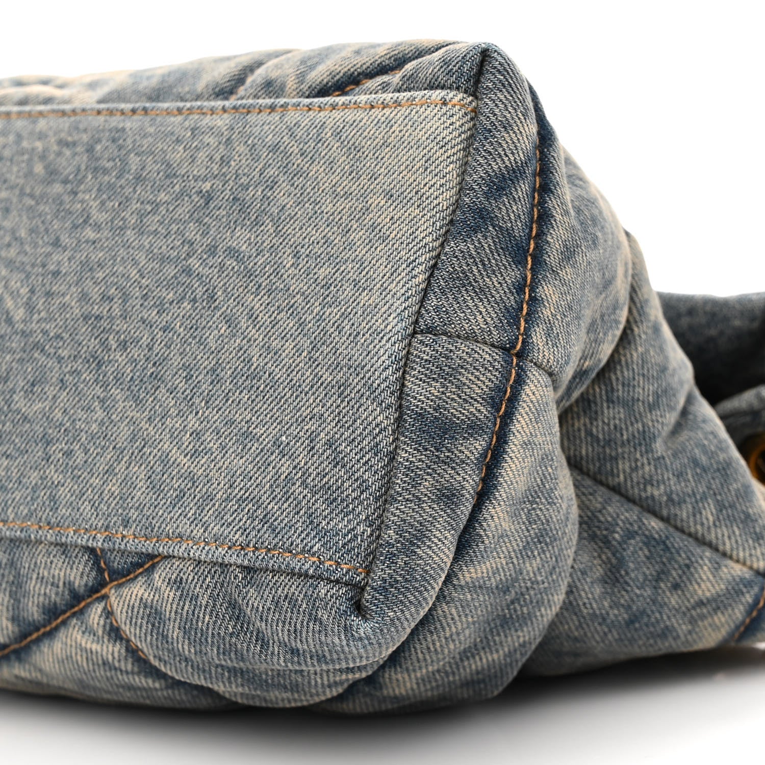 Saint Laurent Denim Quilted Small Loulou Puffer Monogram Chain Satchel Blue Cinnamon 10 of 10