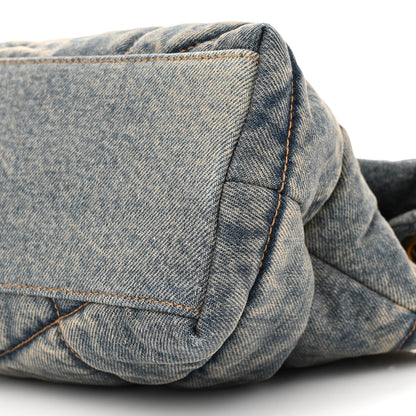 Saint Laurent Denim Quilted Small Loulou Puffer Monogram Chain Satchel Blue Cinnamon 10 of 10