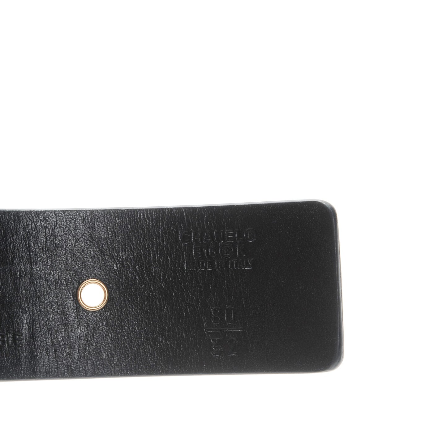 Calfskin Cross Stitch Grommet Belt 80 32 Black